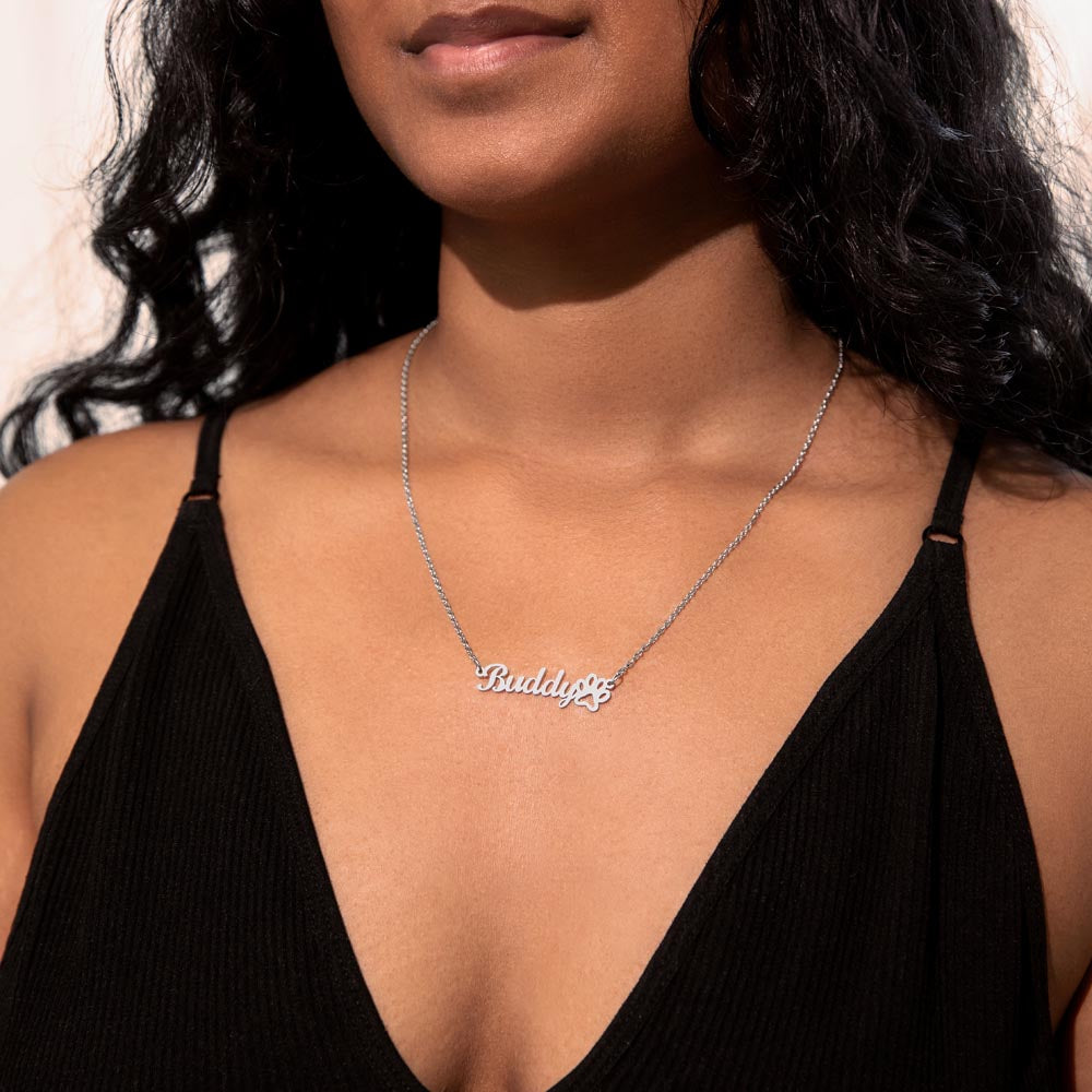 Custom Name Necklace with Paw Print: A Tribute to Your Beloved Pet