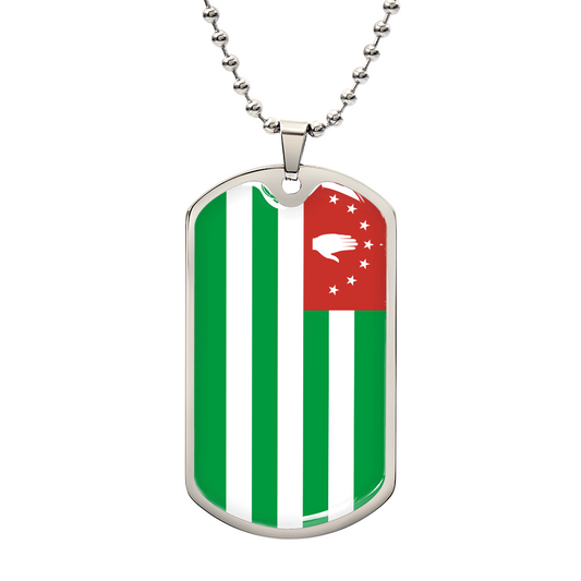 Republic of Abkhazia Flag Necklace Stainless Steel or 18k Gold Dog Tag