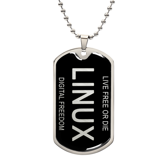 LINIX Live Free or Die Pendant Necklace Tech Lovers Rebel Replace Windows Linux