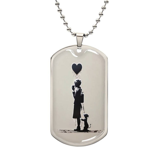 Artistic Serenity: Banksy-Inspired Coffee Break: Banksy-Inspired Pendant Necklace
