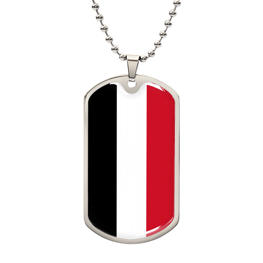 Personalized Yemen Flag Pendant Necklace Stainless Steel or 18k Gold with Optional Engraving