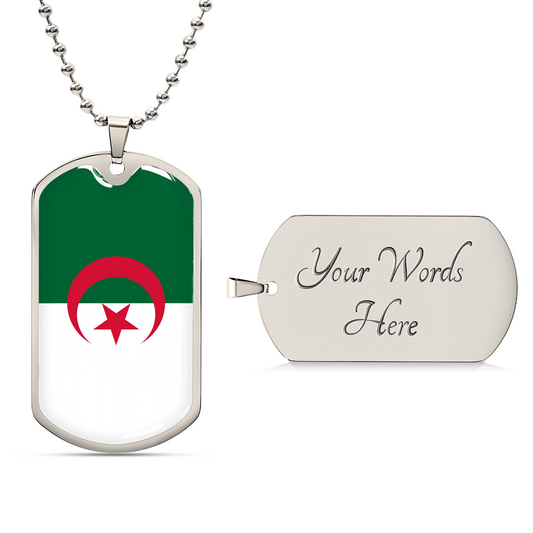 Personalized Turkey Flag Pendant Necklace Stainless Steel or 18k Gold with Optional Engraving