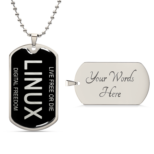 LINIX Live Free or Die Pendant Necklace Tech Lovers Rebel Replace Windows Linux