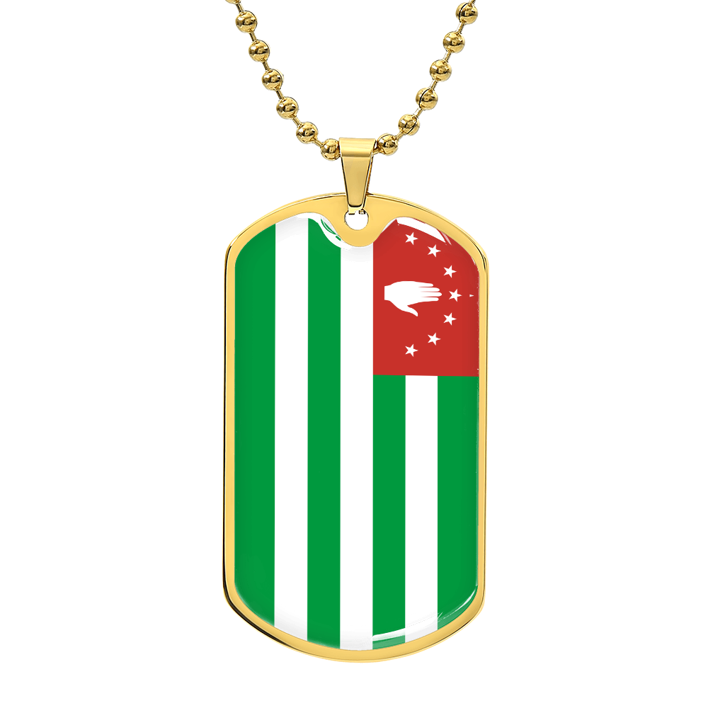 Republic of Abkhazia Flag Necklace Stainless Steel or 18k Gold Dog Tag