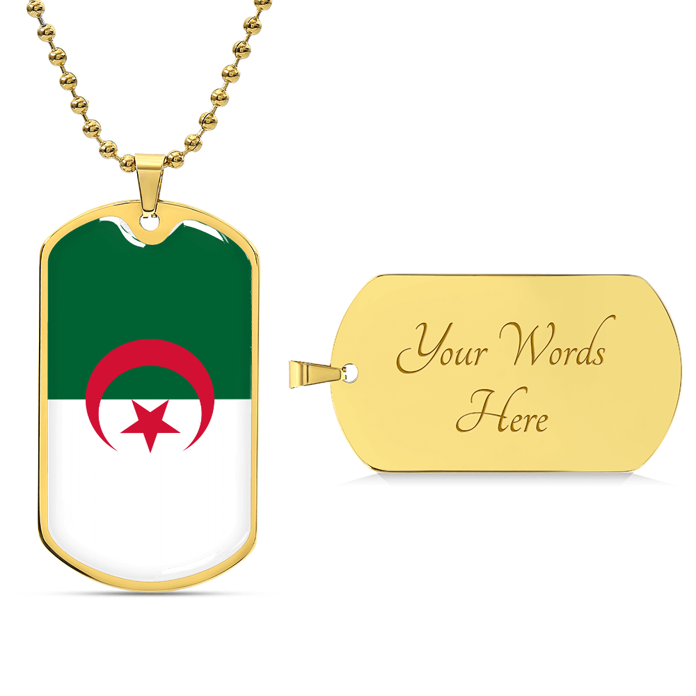 Personalized Turkey Flag Pendant Necklace Stainless Steel or 18k Gold with Optional Engraving
