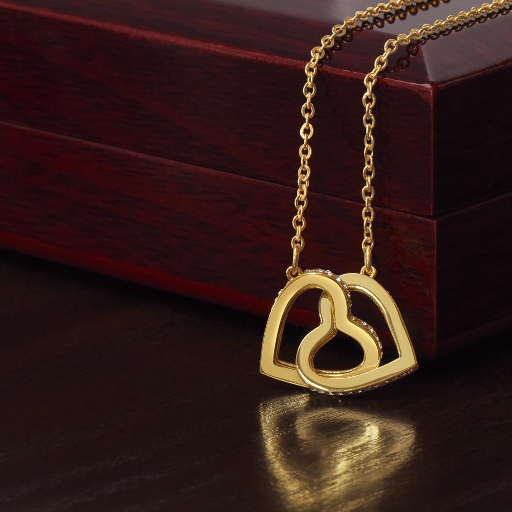 Eternal Embrace: Intertwined Two Hearts as One Necklace