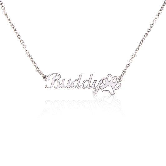 Custom Name Necklace with Paw Print: A Tribute to Your Beloved Pet