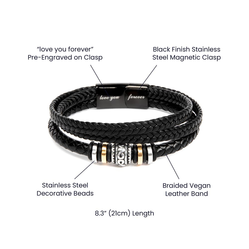 Mens Blessing Bracelet - May The Wind Always Be At Your Back - Love You Forever Bangle - The Perfect Keepsake Gift for a Man