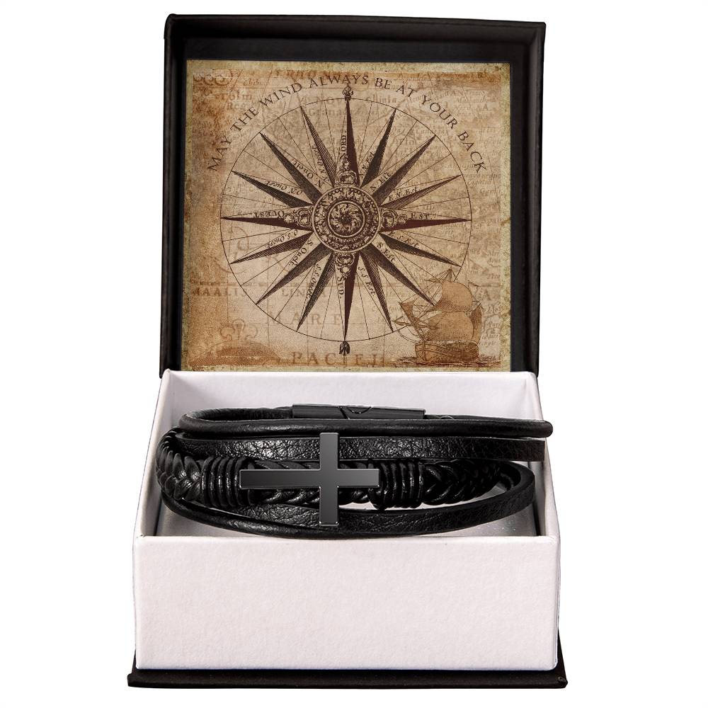 Mens Blessing Bracelet  - May The Wind Always Be At Your Back Faith Good Luck