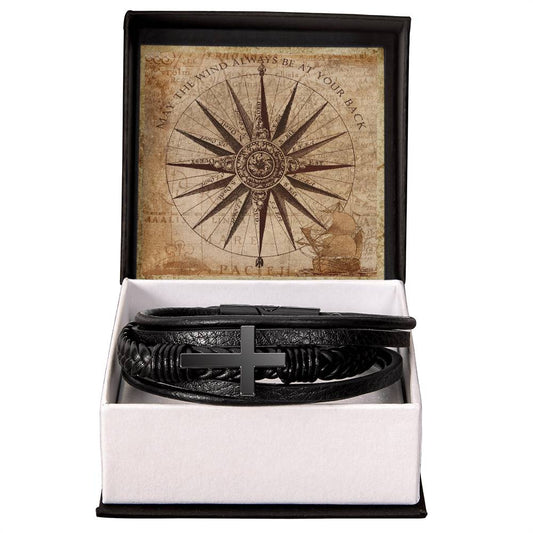 Mens Blessing Bracelet  - May The Wind Always Be At Your Back Faith Good Luck