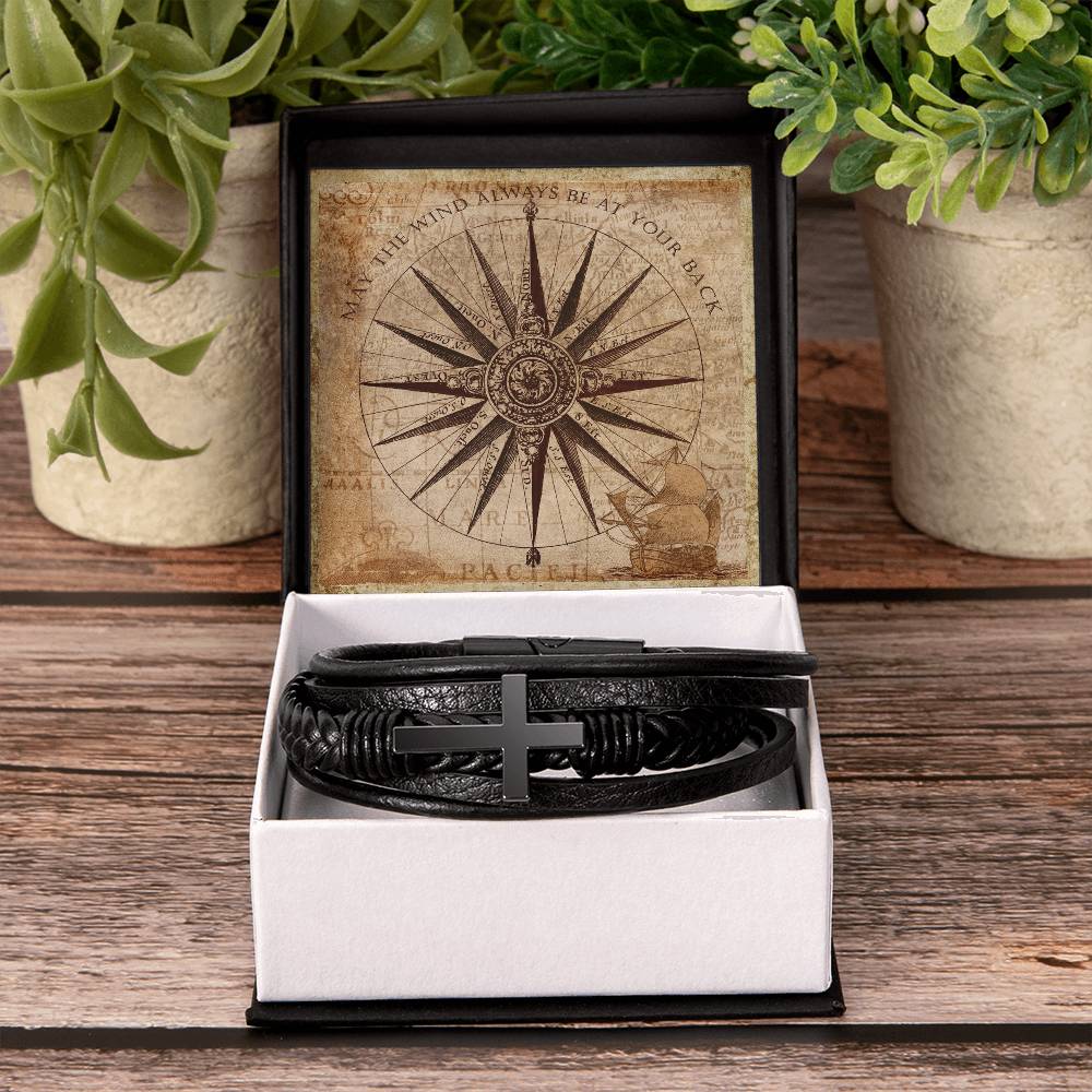 Mens Blessing Bracelet  - May The Wind Always Be At Your Back Faith Good Luck