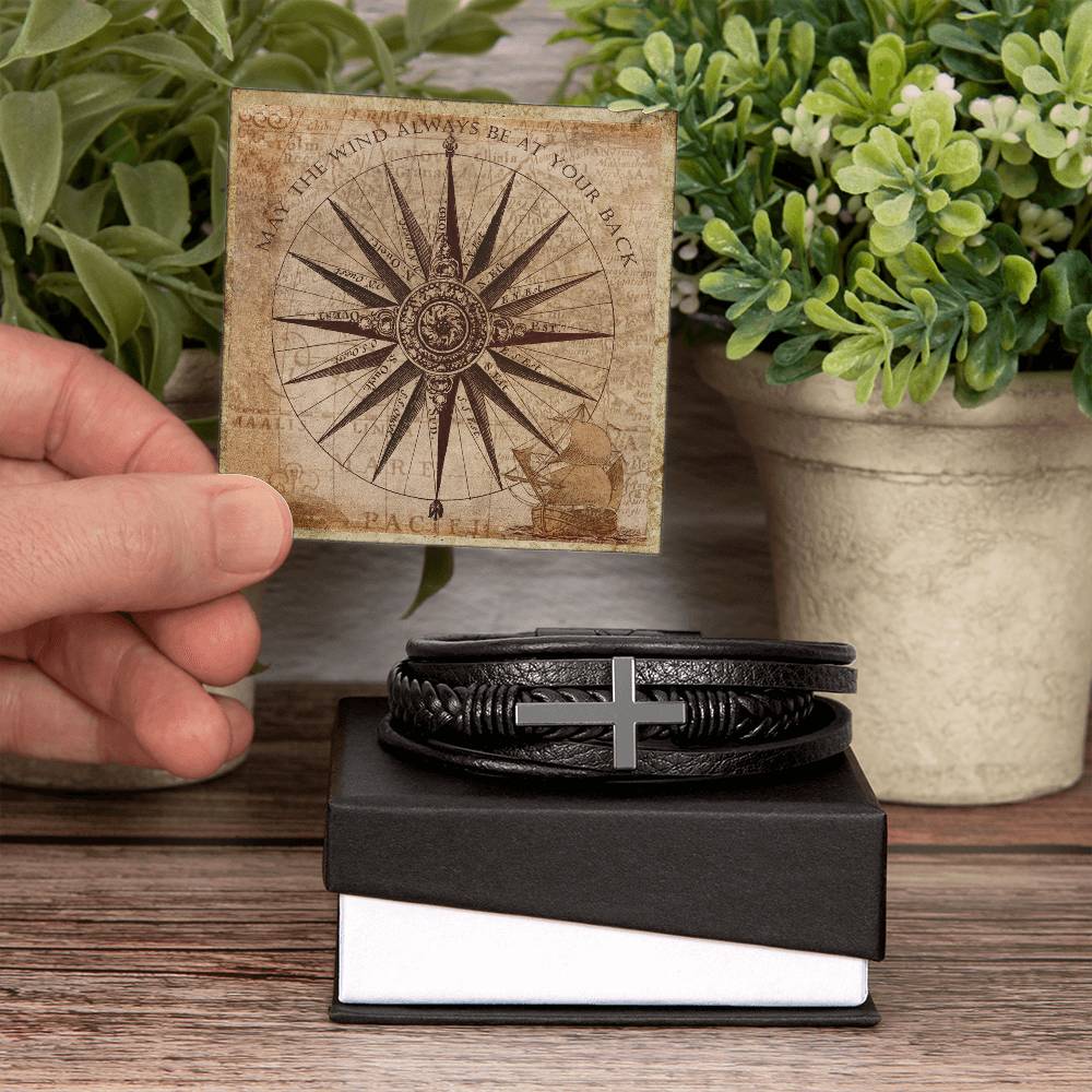Mens Blessing Bracelet  - May The Wind Always Be At Your Back Faith Good Luck