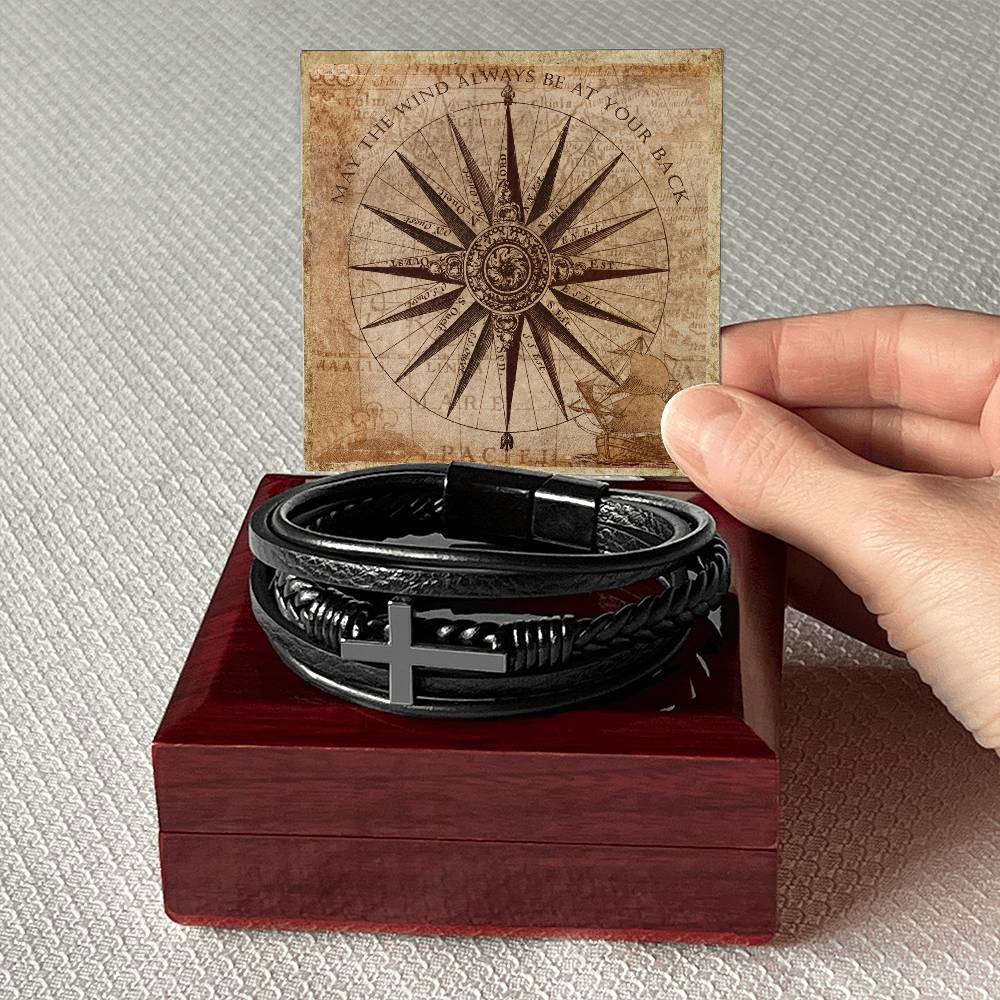 Mens Blessing Bracelet  - May The Wind Always Be At Your Back Faith Good Luck