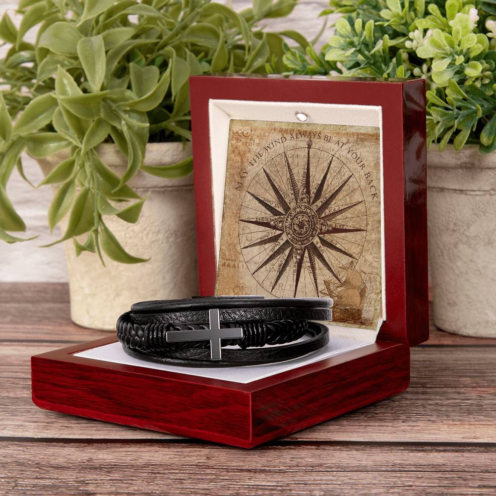 Mens Blessing Bracelet  - May The Wind Always Be At Your Back Faith Good Luck