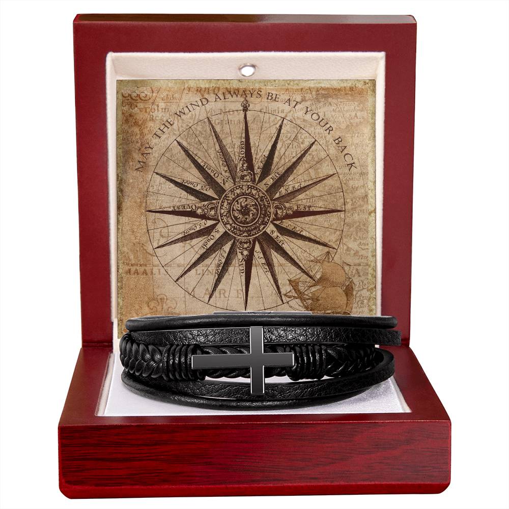 Mens Blessing Bracelet  - May The Wind Always Be At Your Back Faith Good Luck