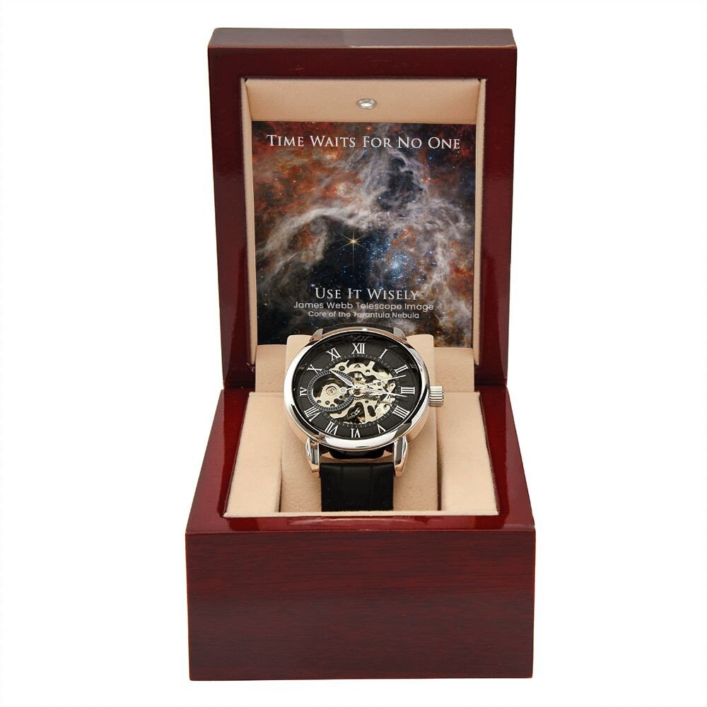 James Webb Space Telescope Collection - Skeleton Watch - Core of the Tarantula Nebula - Time is Finite. Use It Wisely. Perfect gift for him.