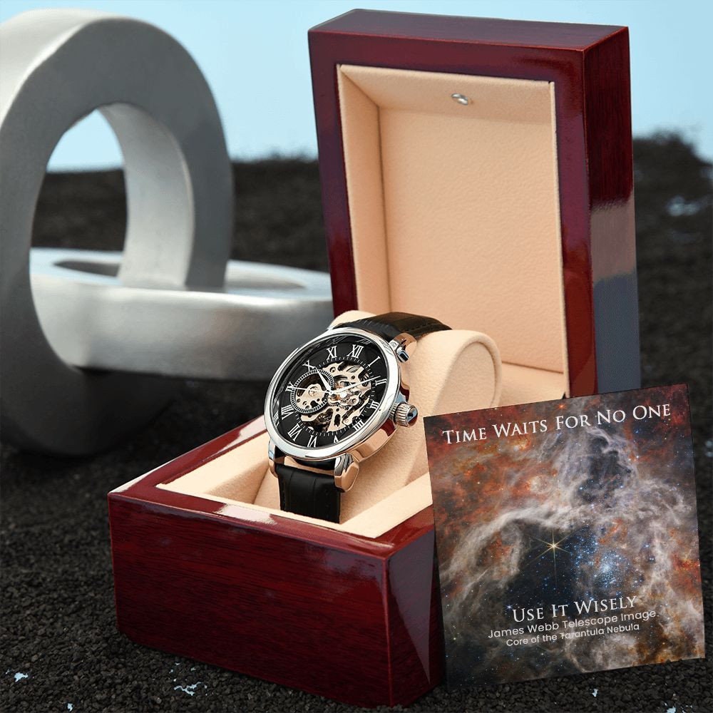 James Webb Space Telescope Collection - Skeleton Watch - Core of the Tarantula Nebula - Time is Finite. Use It Wisely. Perfect gift for him.