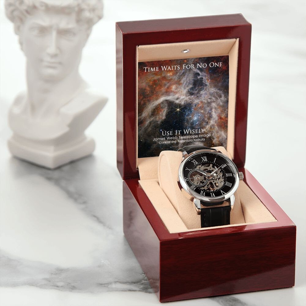 James Webb Space Telescope Collection - Skeleton Watch - Core of the Tarantula Nebula - Time is Finite. Use It Wisely. Perfect gift for him.