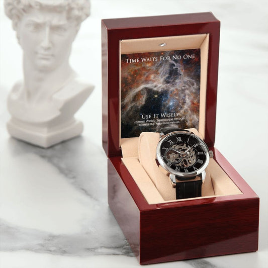 James Webb Space Telescope Collection - Skeleton Watch - Core of the Tarantula Nebula - Time is Finite. Use It Wisely. Perfect gift for him.