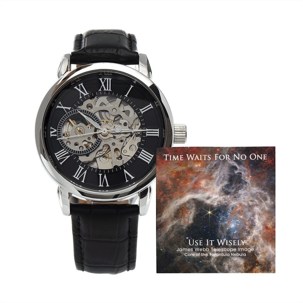 James Webb Space Telescope Collection - Skeleton Watch - Core of the Tarantula Nebula - Time is Finite. Use It Wisely. Perfect gift for him.