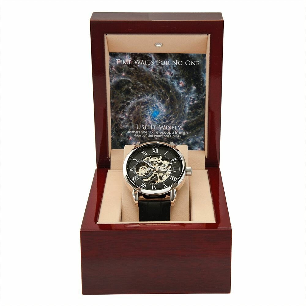 James Webb Space Collection - Skeleton Watch - Heart of the Phantom Galaxy  "Time Waits For No One. Use It Wisely"