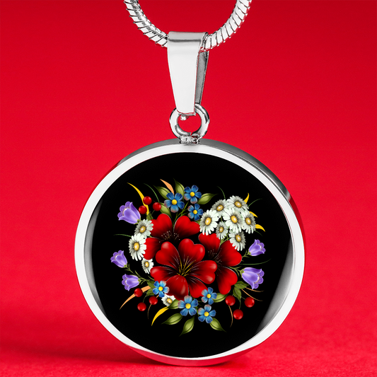 Vivid Floral Glass Pendant gift for her