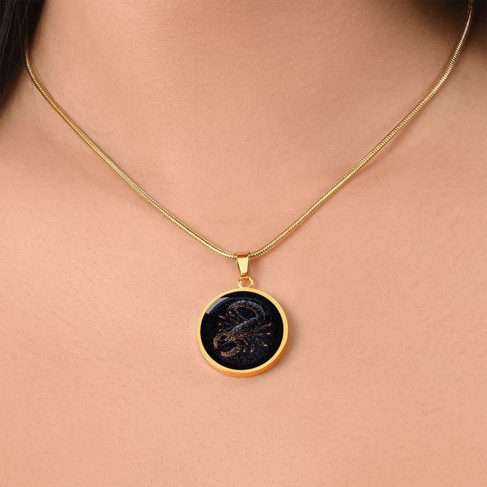 Zodiac Scorpio Jewelry Pendant Necklace in Liquid Glass Personalized with Engraving Option  Horoscope Birthdates October 23 to November 21
