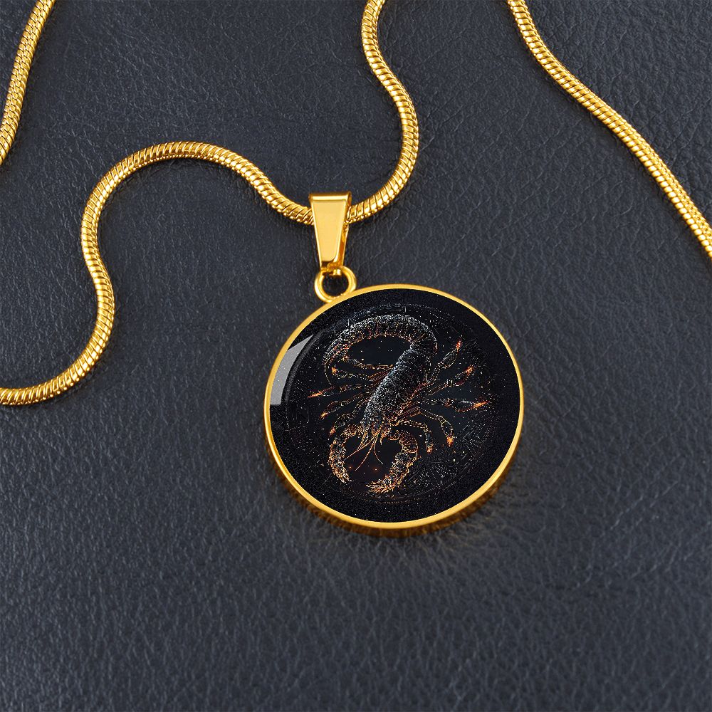 Zodiac Scorpio Jewelry Pendant Necklace in Liquid Glass Personalized with Engraving Option  Horoscope Birthdates October 23 to November 21